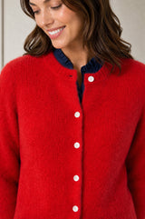 Alpaca Blend Brittany Cardigan | Red