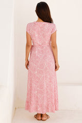 APPROVED Demi EcoVero™ Wrap Dress | White/Pink - Aspiga
