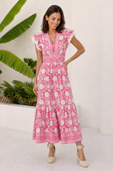 Pippa Organic Cotton Block Print Dress | Sunflower Jaal