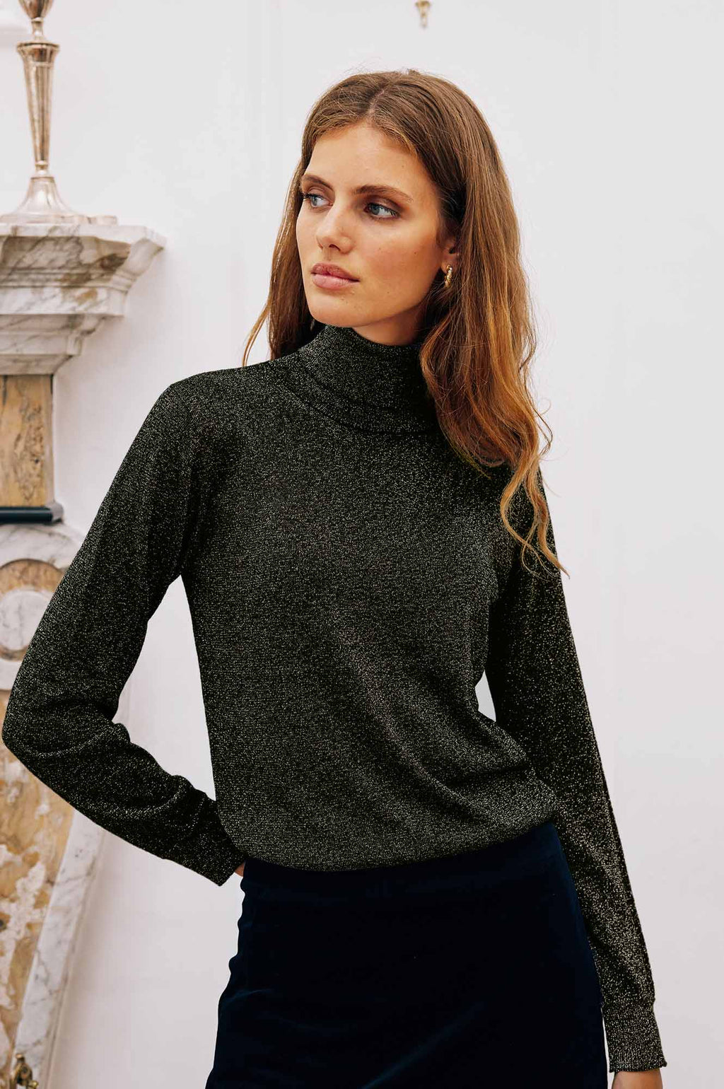 Knit Polo Black Gold