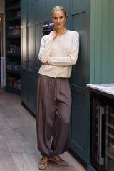 Viscose Satin Balloon Trouser | Mink