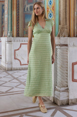 Sophie EcoVero™ Dress | Sage/White