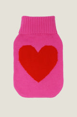 Knitted Hot Water Bottle Cover | Pink/Red