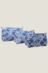 Printed Washbag Set | Shell Blue/White