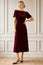 Velvet Scoop Back Dress | Wine Red