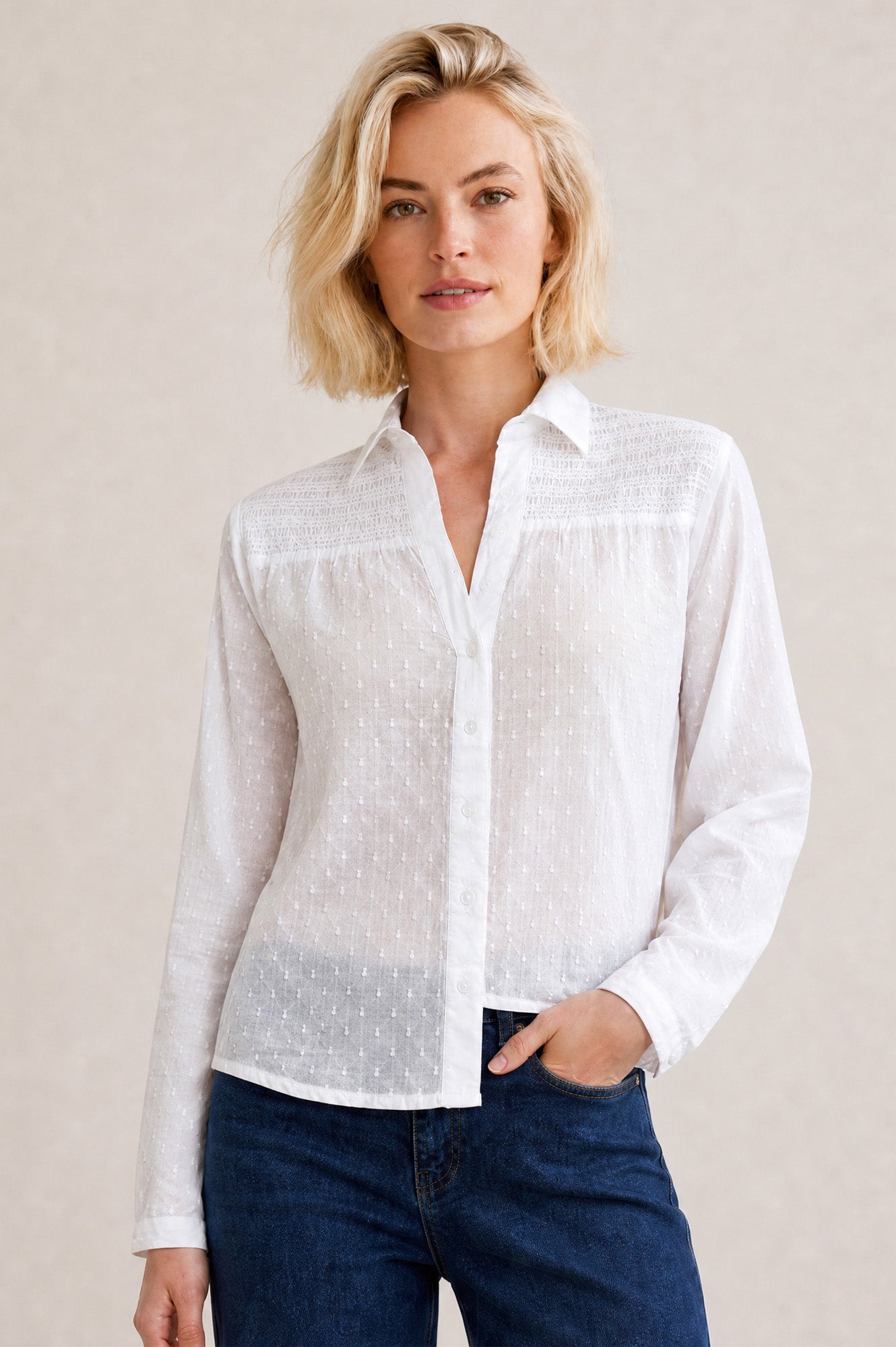 Livi Organic Cotton Blouse | White