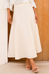 A-Line Linen Skirt | Ecru
