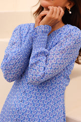 APPROVED Long Sleeve Sally Anne Dress | Blue/Cobalt - Aspiga