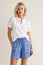 Pull on Organic Cotton Shorts | Blue/White