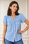 Lisbon Viscose Crinkle Blouse | Star Blue/White