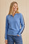 Merino Wool Overarm Stripe Quarter Zip Jumper | Serene Blue/Navy/Off White