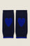 Merino Wool Fingerless Heart Gloves | Navy/Cobalt