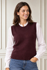 Merino Wool Knitted Tank | Burgundy