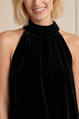 Velvet Halter Top | Black