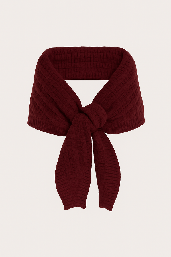 Merino Wool Tie Neck Scarf | Wine