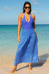 APPROVED * Dropped waist skirt | Blue/White - Aspiga
