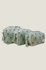RHS Organic Cotton Printed Large Wash Bag  | Sage