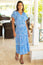 Riley Viscose Crinkle Dress | White/Blue