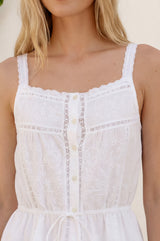 Lace Cotton Cami | White