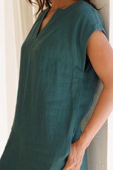 APPROVED * Dori Linen Dress | Teal - Aspiga
