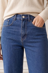 Denim Wide Leg Crop Jeans | Mid Wash - Aspiga