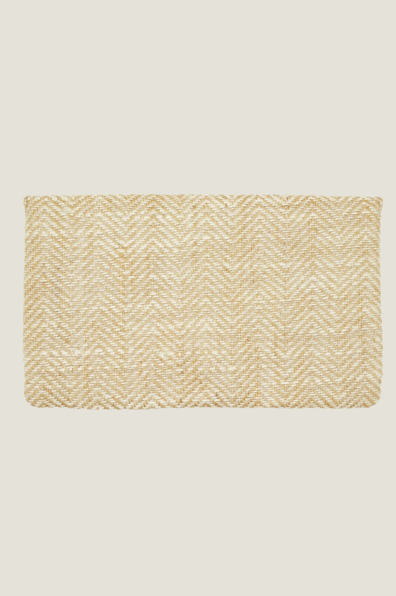 Heringbone Jute Clutch | Natural/White