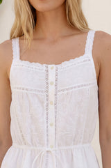 Lace Cotton Cami | White
