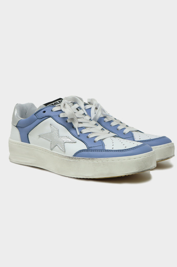 Vintage Effect Star Trainers | Blue/White