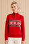 Merino Wool Snowflake Fairisle Quarter Zip Jumper | Red/Navy/White