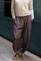 Viscose Satin Balloon Trouser | Mink