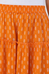 One Size Organic Cotton Skirt | Orange/White