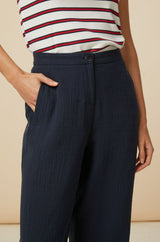 Libby Cheesecloth Trousers | Navy