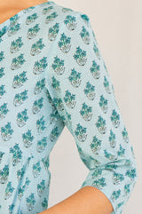 Emma Organic Cotton Dress | Teal