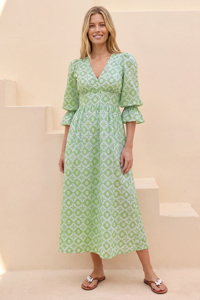Womens Aspiga Green Chloe Thin Cotton Dress XS (US 2)