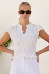 Heini Organic Cotton Cheesecloth Top | White