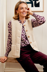 Borg Wool Blend Gilet | Cream