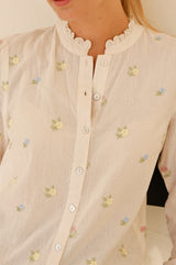 Embroidered Cosima Shirt | Ecru/Multi