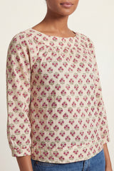 Lou Blouse | Cream/Pink/Green
