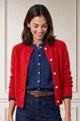 Alpaca Blend Brittany Cardigan | Red