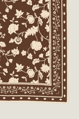 Block Print Scarf 70cm x 70cm | Cream/Chocolate