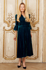 Astrid Velvet Dress | Teal