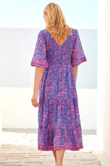 Alisha-Dress-Japanese-Flower-Blue/Pink
