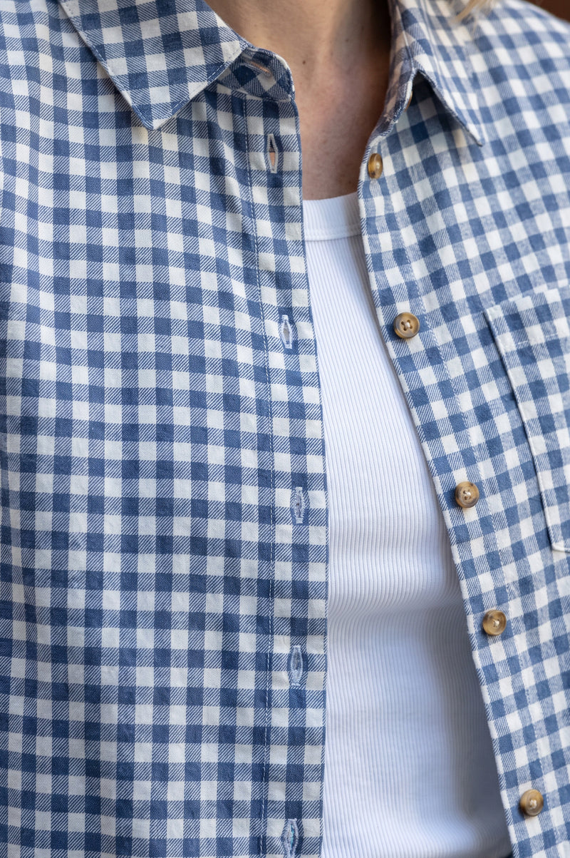 Aspiga Sustainable Womens Hermoine Classic Checked Shirt in Blue/White