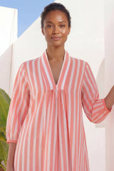 Itisha Striped Dress | Coral/White