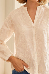 Adele Embroidered Blouse | Ivory