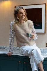 Alpaca Blend Knitted Tank | Taupe