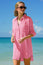 Saffron Organic Cotton Cheesecloth Beach Shirt | Pink