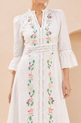 RHS Floral Printed Linen Dress |  Cream