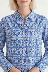 Tiana Organic Cotton Shirt | Blue/White
