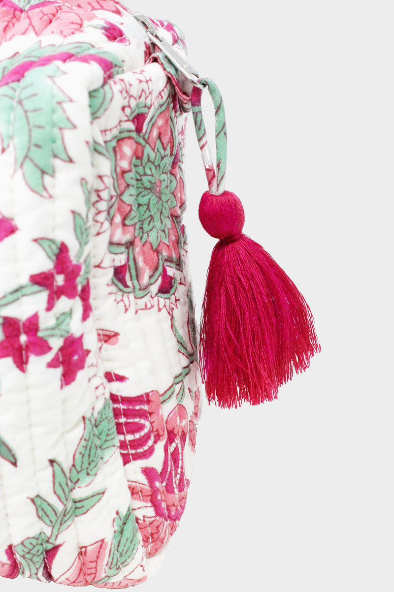 Large Wash Bag | Flower Pink/Green